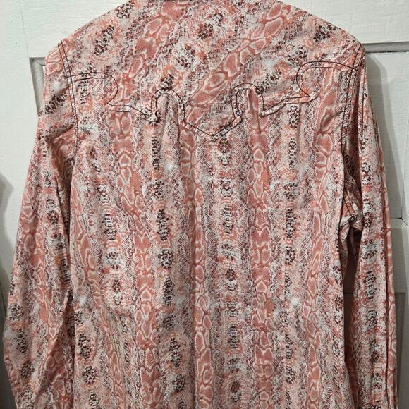 Cruel Girl Woman's Pink Button Down Shirt with Snaps and Pockets size XL - Picture 6 of 9